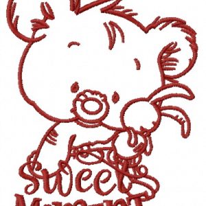 Baby bear with toy 4 embroidery design