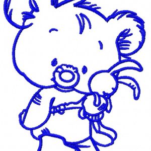 Baby bear with toy 6 embroidery design