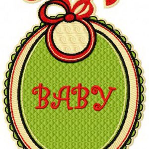 Baby bib badge embroidery design
