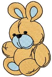 Baby bunny toy embroidery design