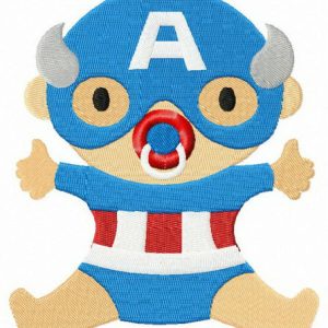 Baby Captain America embroidery design