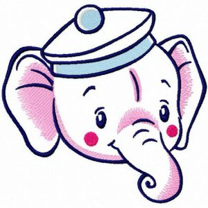 Baby elephant muzzle embroidery design
