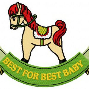 Baby rocking horse embroidery design