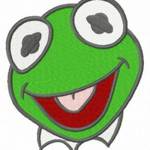 Baby Kermit head embroidery design