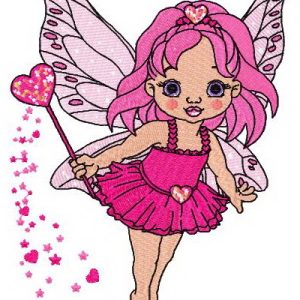 Baby love fairy embroidery design