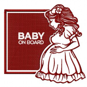 Baby on board embroidery design