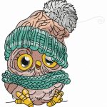 Baby owl embroidery design