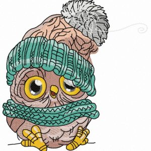 Baby owl embroidery design