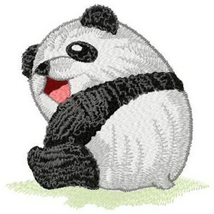 Baby panda embroidery design