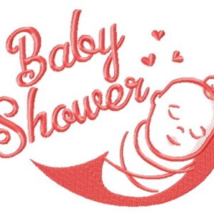Baby shower embroidery design