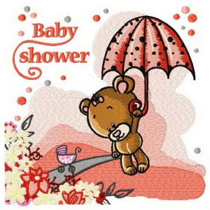 Baby shower embroidery design