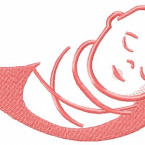 Baby sleeping embroidery design