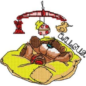 Baby teddy sweet dreams embroidery design
