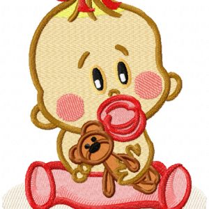 Baby Boy with toy embroidery design