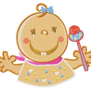 Baby with toy rattle embroidery design