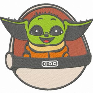 Baby Yoda embroidery design