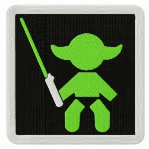 Baby Yoda sign embroidery design