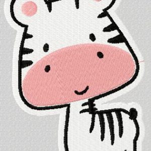 Baby zebra embroidery design