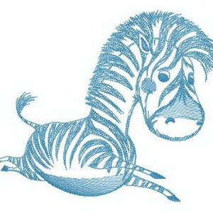 Baby zebra embroidery design
