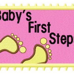 Baby's first steps embroidery design