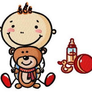 Baby's playtime 3 embroidery design