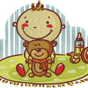 Baby's playtime embroidery design