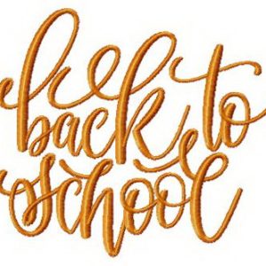 Back to school phrase embroidery design