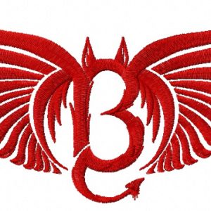 Bad angel embroidery design