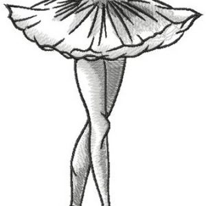 Ballerina dances in pointe shoes embroidery design