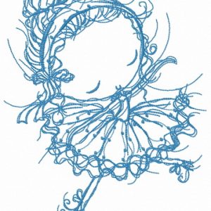 Ballerina dancing embroidery design