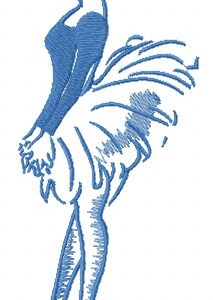 Ballet classes one color embroidery design