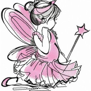 Ballet fairy embroidery design