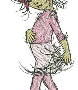 Ballet lesson embroidery design