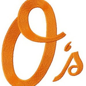 Baltimore Orioles alternative logo embroidery design