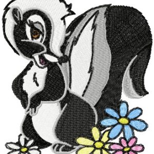Flower Bambi's friend embroidery design