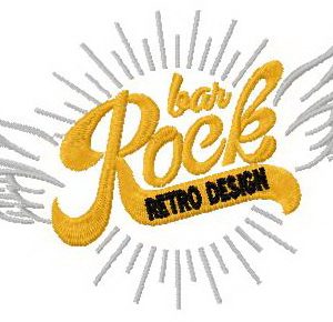 Bar rock embroidery design