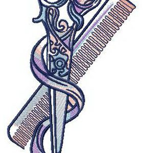 Barber's set embroidery design