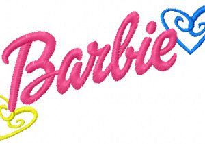 Barbie logo embroidery design