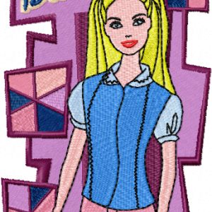 Barbie Art Style embroidery design