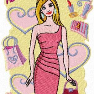 Barbie Style embroidery design