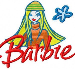 Barbie child's art embroidery design