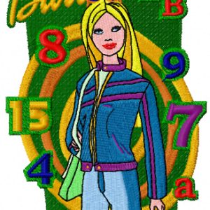 Barbie School Style embroidery design