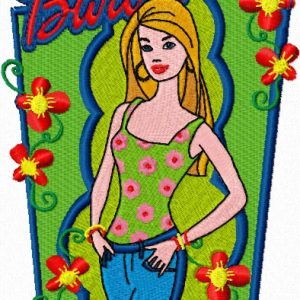 Barbie Summer Style embroidery design