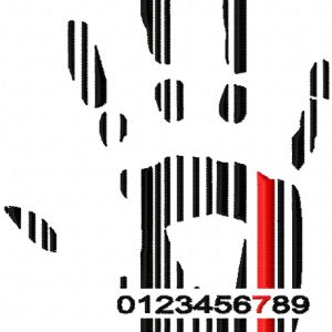 Hand barcode embroidery design
