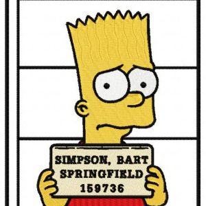 Bart in prison embroidery design