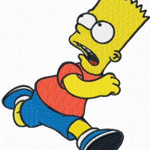 Bart Simpson running embroidery design