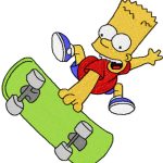 Bart Simpson Skater Boy embroidery design
