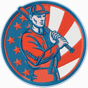 Baseball badge embroidery design