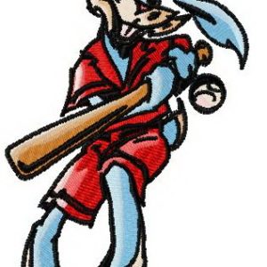 Baseball bunny embroidery design