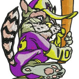 Baseball cat embroidery design